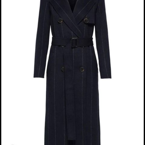 Selected Femme Tana coat 50%ull - mørk blå Pinstripe