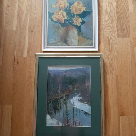 To malerier av Finn Emanuel Olsen.