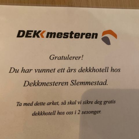 Dekkhotell i Asker/Slemmestad