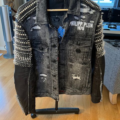 Litt brukt Philipp Plein denim rock jakke str m