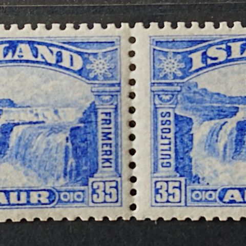 ISLAND: Stripe med AFA 152, Gullfoss, 1931-32 / Is123 v