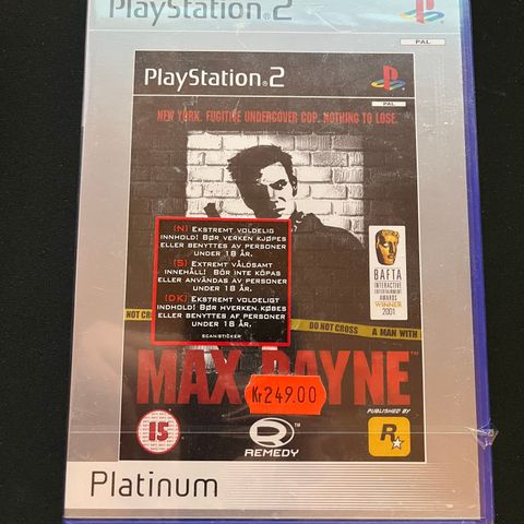 Max Payne [Platinum] PS2 NY FORSEGLET