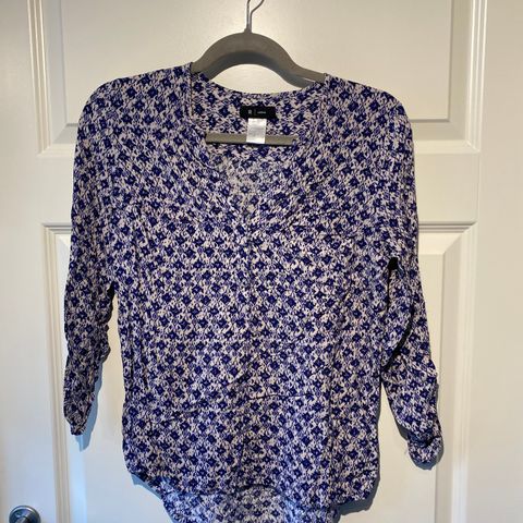 Mønstret blå bluse - La Redoute - 36/38