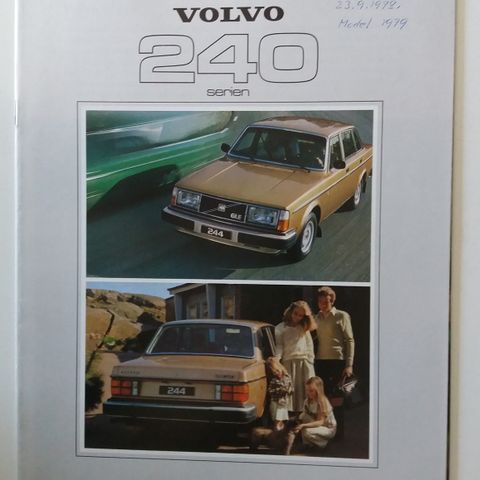 1979 VOLVO 240 Serien -brosjyre. (Svensk tekst)