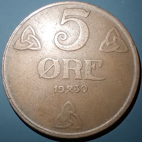Norge 5 øre 1930 NY PRIS