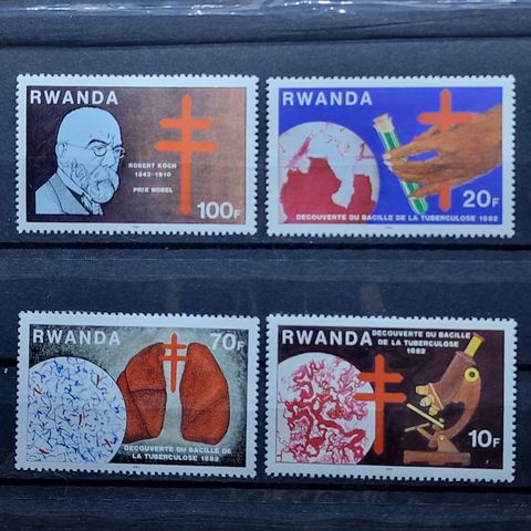Fransk Rwanda 1982 MNH Røde Kors 4 Frimerker Fullt Sett