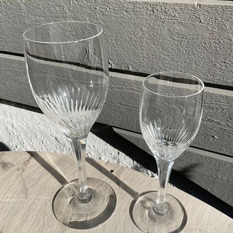 Gamle krystallglass fra Hadeland Glassverk.