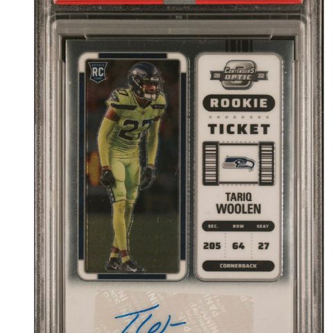 2022 Panini Contenders Optic TARIQ WOOLEN Autograf PSA 9 NFL