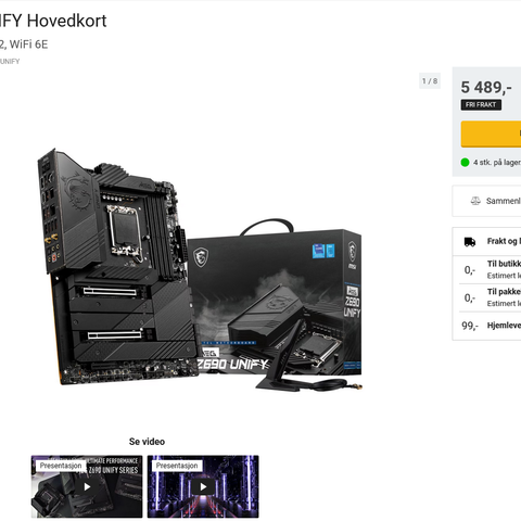 MSI MEG Z690 UNIFY Hovedkort