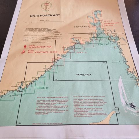Sjøkart båtsportkart fra 1980