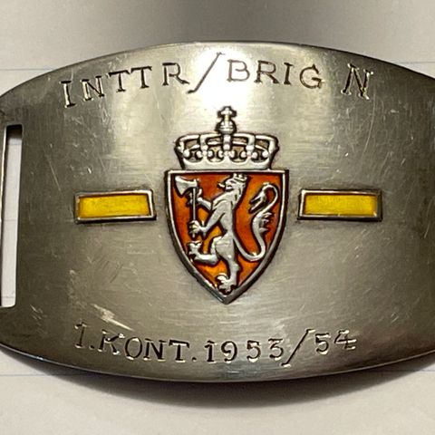 INTTR BRIGADE NORD 1. Kont. 1953/54 armmerke sølv 925 S / gullsmed N. Sunde