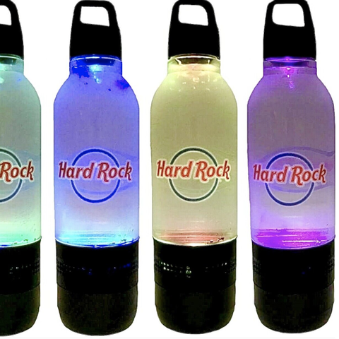 Vannflaske (Hard Rock Cafe) med høytaler og lys