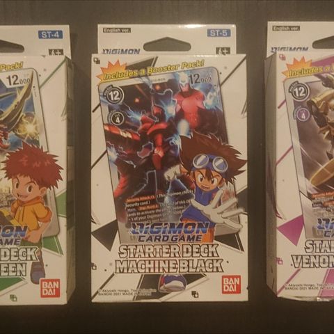 Digimon TCG Starter Decks Giga Green, Machines Black &  Venomous Violet