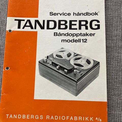 TANDBERG original servicemanual til båndopptaker modell 12