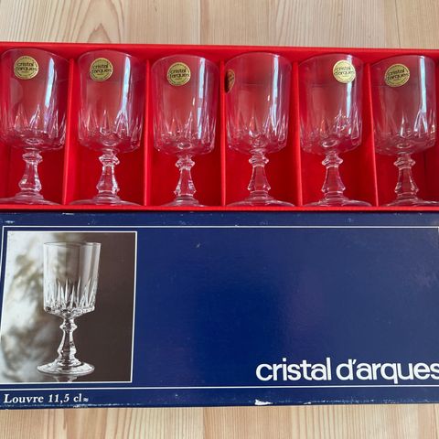 6 vintage crystal D'arques Louvre 11,5 cl glass