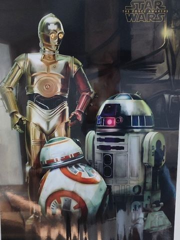 Laminert plakat star Wars 92cm på 60 robot r2d2