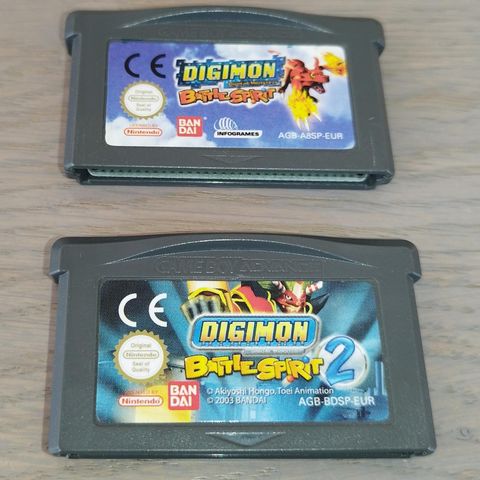 Digimon Battle Spirit 1 & Digimon Battle Spirit 2 GBA - 2 spillkassetter