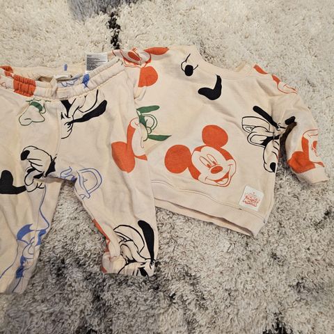 68 2-delt sett mickey Mouse mikke mus H&M gutt