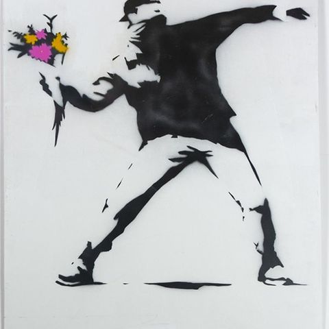 Banksy replica blomster kasteren 70x100cm