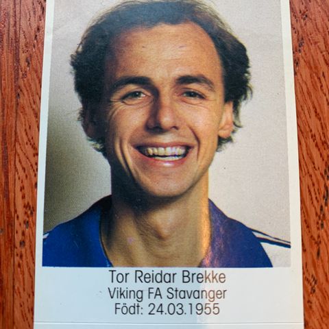 Tor Reidar Brekke Viking Stavanger 1983 sjeldent fotballkort klistremerke selges