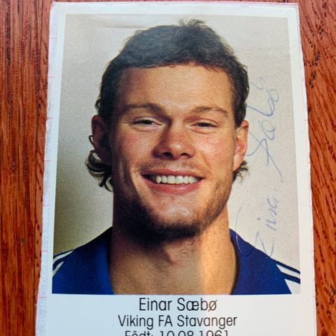 Einar Sæbø Viking Stavanger 1983 sjeldent fotballkort klistremerke selges