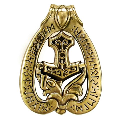 Bronze rune mjølnir pendant