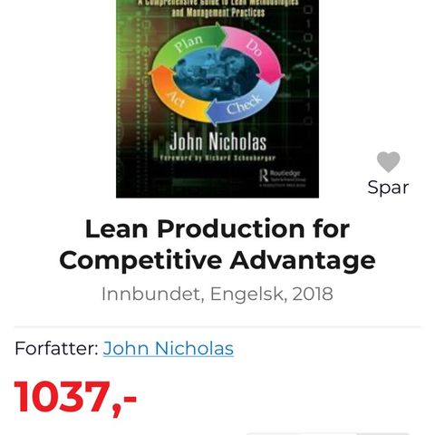 Lean Production for Competitive Advantage 2nd edition