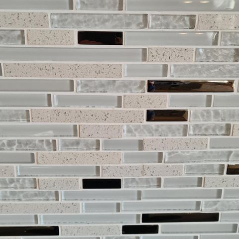 Glass Mosaic fliser (Quartz White)