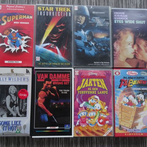 Diverse VHS filmer selges (Disney Ole Dole Doffen / Star Trek / Superman etc.)