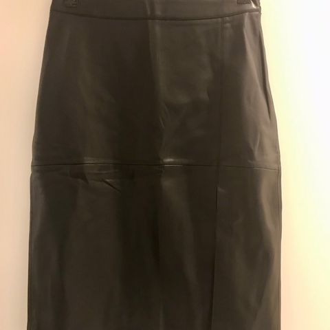 MANGO Faux Leather Midi Skirt 38