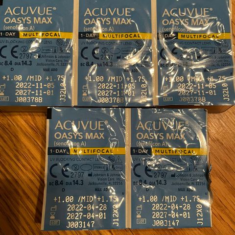 Dagslinser Acuvue Moist og Acuvue Oasys Max