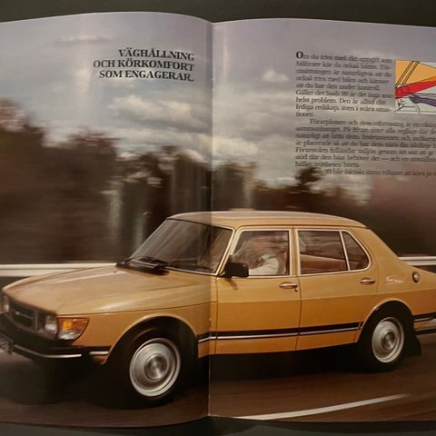 Bilbrosjyre Saab 99 1983