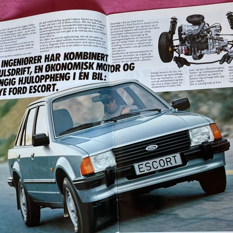 Bilbrosjyre Ford Escort 1982