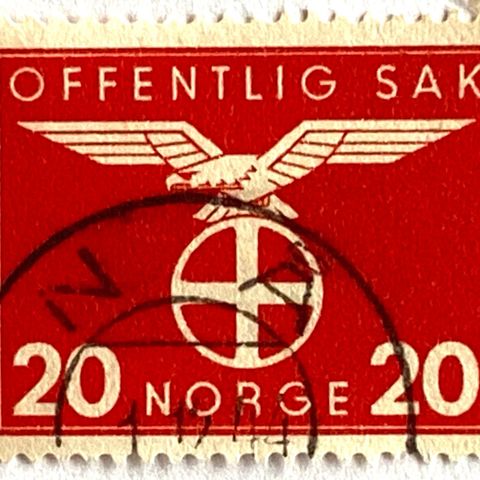 Norge 1942/44  Offentlig sak V Solkors  T 52 Stemplet