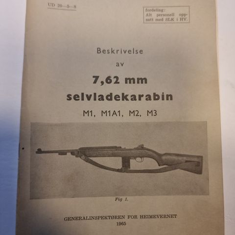 Beskrivelse av 7.62mm selvladekarabin.