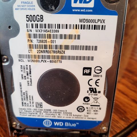 WD  500GB harddisk