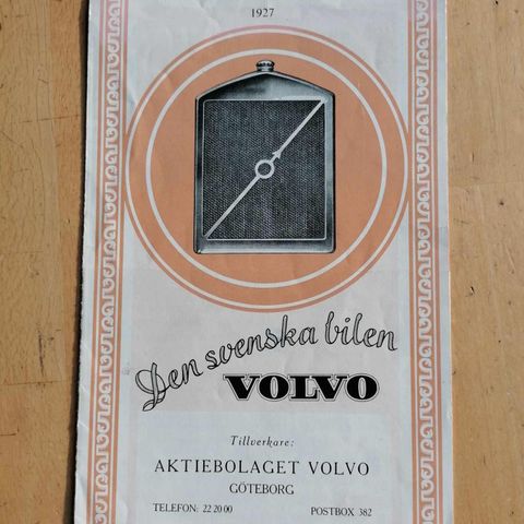 Volvo 1927 brosjyre.