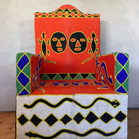 African beaded chair - Yoruba stol