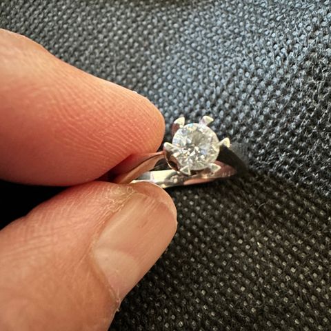 Hvit Gull 0,5ct Diamant Ring