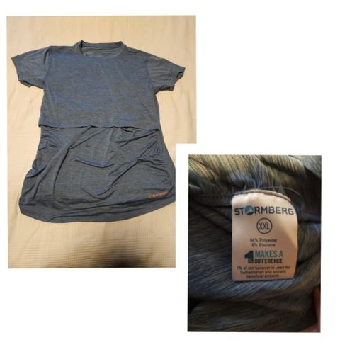 Gravidskjorte til trening, ammeskjorte str XXL (XL-L)