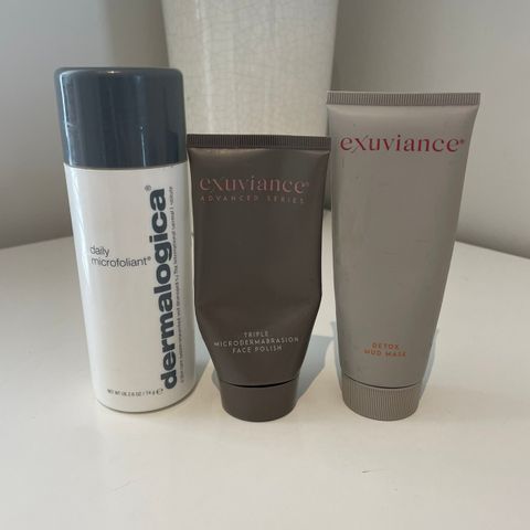 Brukte hudpleieprodukter fra Dermalogica og Exuviance