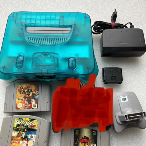 Nintendo 64 m/ 3 spill og utstyr