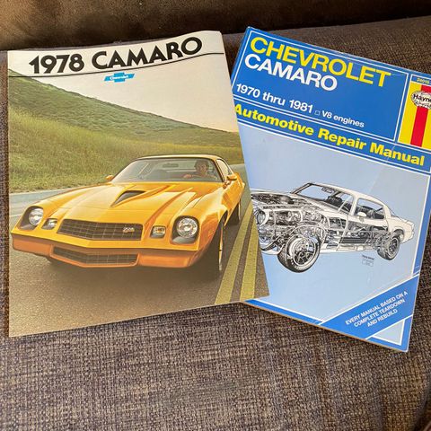 Chevrolet Camaro salgskatalog og verksted bok