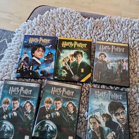Harry potter 1, 2,4,5 og 6