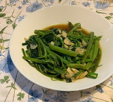 Stir fried morning glory (water spinach)