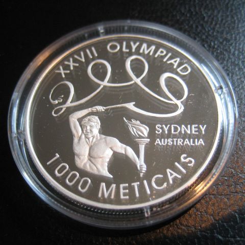 1000 Meticais  Mocambique 1998 sølv proof  OL Sidney 2000