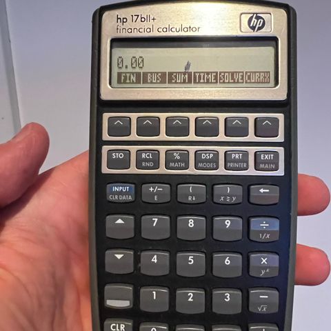 HP 17bII+ financial calculator