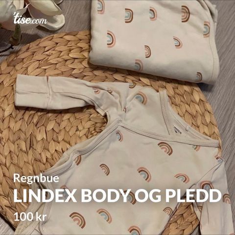 Lindex body str 56 og pledd regnbue