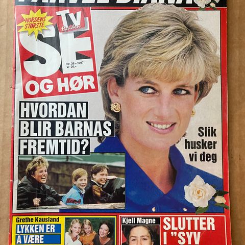 Se og Hør. Blad fra 1997. Nr.36. Farvel Diana. FrimerkePosten, div årg.