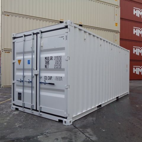 Hvit 20 ft One Way Used Containere i RAL9010. Oslo